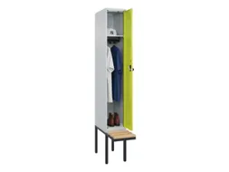 locker met bank,HxBxD 2120x300x815mm,1vak,vak B 300mm,draaigrendel