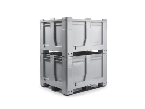 Palletbox,HxLxB 760x1200x1000mm,610l,HDPE,grijs,wanden gesloten