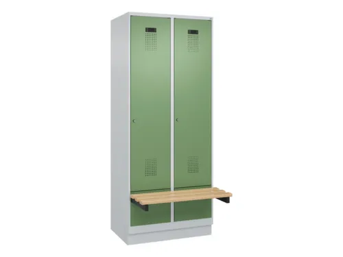 locker met bank,HxBxD 1950x800x815mm,2vak,vak B 400mm,cilinderslot