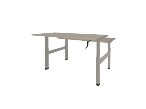 Dextro Slinger Duo zit/sta Bureau 140cm frame Alu blad Robson Eik