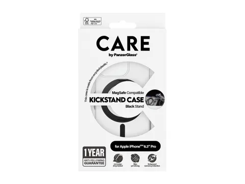 PanzerGlass CARE by Case Transparent w. Black Kickstand & MagSaf