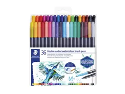 Brushpen Staedtler 3001 Marsgraphic duo 0.5-6mm blister à 36st ass