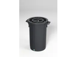 Afvalbak 30 liter HxØ 400x36mm met deksel PE zwart