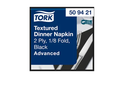 Tork 509421 Textured Dinnerservet zwart 1/8-vouw
