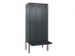 locker met bank,voor scheiding van kleding,HxBxD 2120x900x815mm,3vak