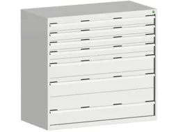 ladekast HxBxD 1200x1300x750mm 7laden romp RAL7035 front RAL7035