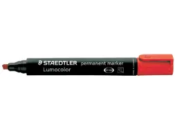 Viltstift Staedtler Lumocolor 350 permanent beitelpunt 2-5mm rood