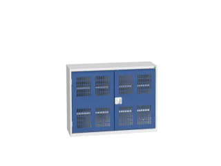 wandkast 800x1050x350mm 2xStalen bodem sokkel Ral 7035 front Ral 5010 - 1