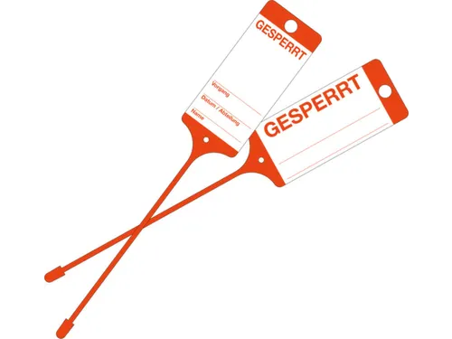 Goederenlabel PP rood “Afgezet” gelijnd