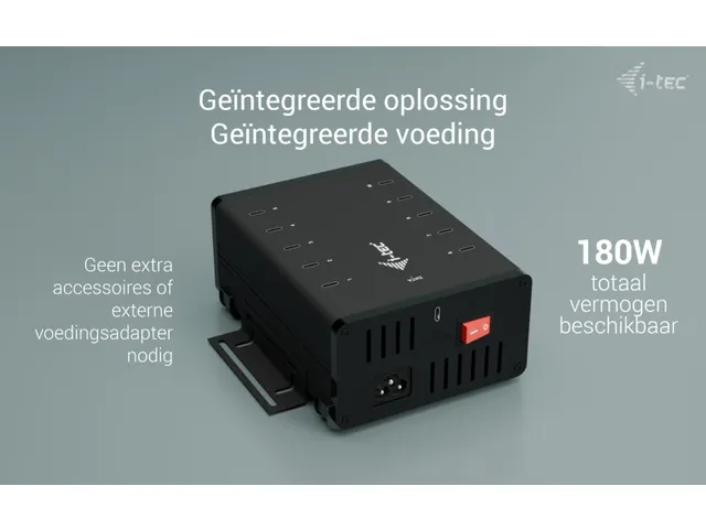 USB-C/USB-A Metal Charging + data HUB, 15W per port, 10x USB-C