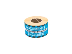 Waarschuwingsetiket Rillprint documents enclosed 46x125mm blauw 250 st