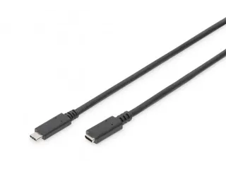 USB Type-C verlengkabel Type C St/Bu 2m 3A 480MB Versie 2.0 Zwart - 1
