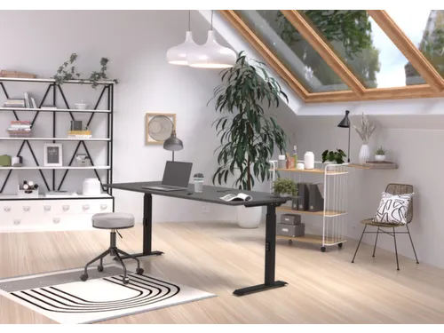 In hoogte verstelbaar bureau,HxBxD 680-910x1800x800mm,blad grafiet
