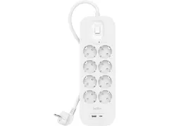 BELKIN Surge Protection met USB-C en 8 stopcontact Stekkerdoos