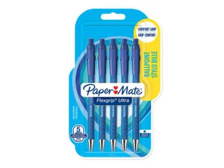 Balpen Paper Mate Flexgrip Ultra medium blauw blister à 5 stuks - 4