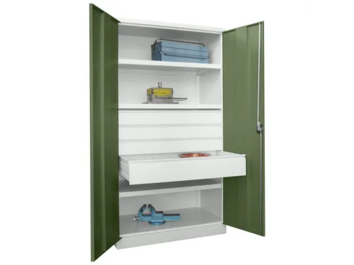 systeemkast,HxBxD 1950x1040x630mm,3xStalen bodem,RAL7035,front RAL6011