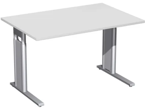 Bureau C-Poot HxBxD 680-800x1200x800mm Decor Lichtgrijs Zilverkleurig