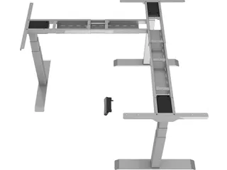 Elektrisch Verstelbaar Zit-Sta Frame Hoekbureau Grijs - 1