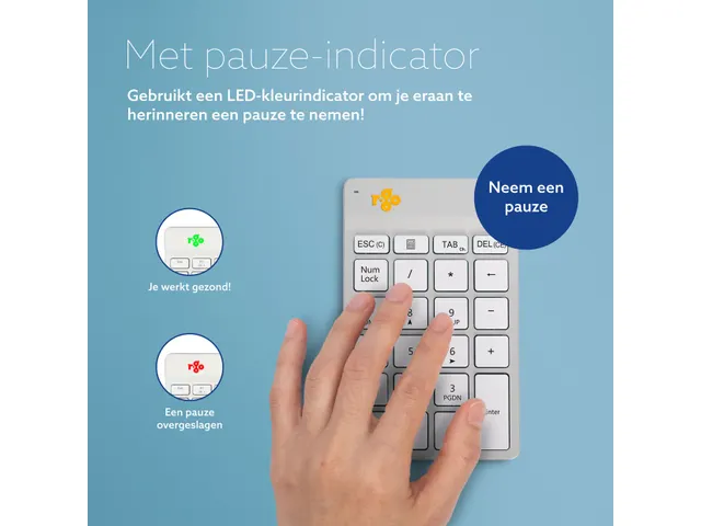 Numeriek Toetsenbord R-Go Numpad Break Draadloos Wit