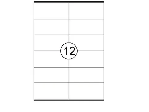 Etiketten universele labels A4 permanent 105x48mm Wit 1200 stuks