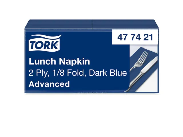 Tork 477421 Lunchservet 33x33cm 2-laags 1/8 vouw 10x200 Donkerblauw