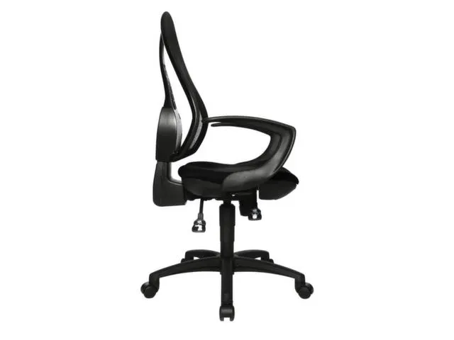Siège De Bureau Pivotant Assise Noire Dossier Mailles Noir