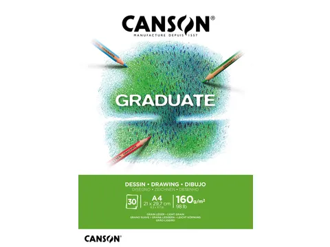 Tekenpapier Canson Graduate Drawing 30vel 160gr A4 helderwit