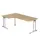 hoek-bureau,HxBxD 720x2000x800/1200mm,blad eiken,verdieping links