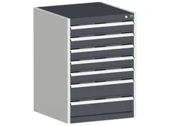 ladekast HxBxD 900x650x525mm 7laden romp RAL7035 front RAL7016
