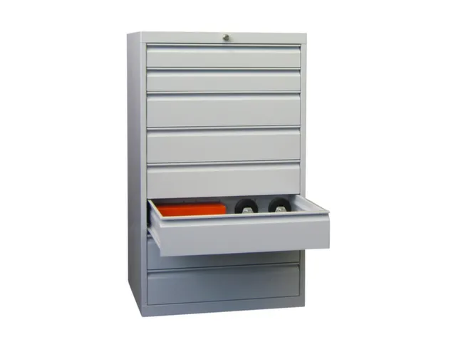 ladekast HxBxD 1200x500x600mm 8laden slot RAL7035 front RAL6011