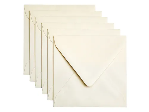 Envelop Papicolor 140x140mm Ivoor gegomd pak à 6 stuks