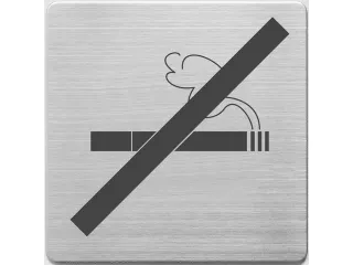Pictogram Alco RVS 90x90x1mm - niet roken - - 1