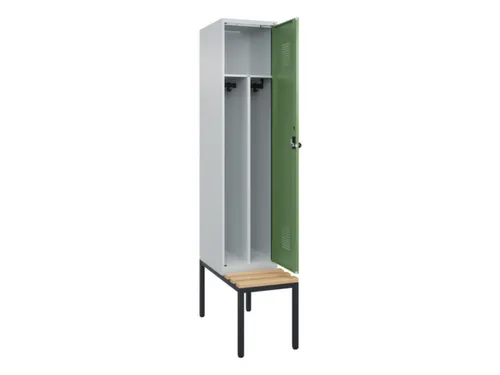 locker met bank,voor scheiding van kleding,HxBxD 2120x400x815mm,1vak