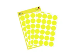 Etiket Avery Zweckform 3007 Rond Ø18mm Geel 96 Stuks