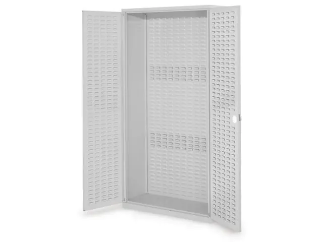 kast met sleufplaat,HxBxD 1950x1000x410mm,cil.-slot,romp lichtgrijs