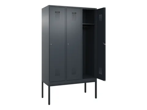 locker,HxBxD 2120x1200x500mm,3vak,vak B 400mm,cil.-slot,voetonderstel