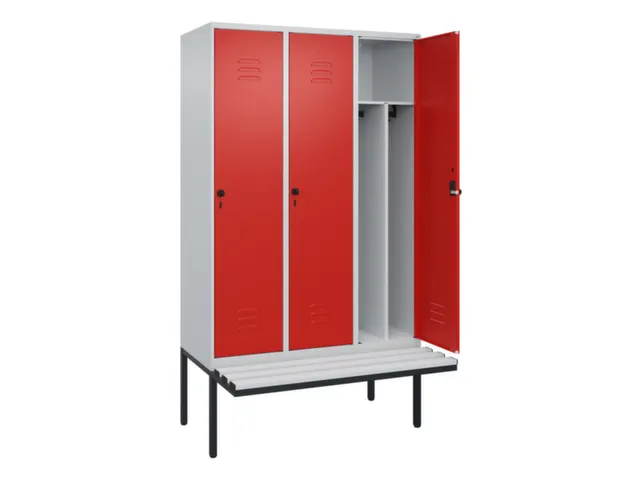 locker voor scheiding van kleding,HxBxD 2120x1200x815mm,3vak