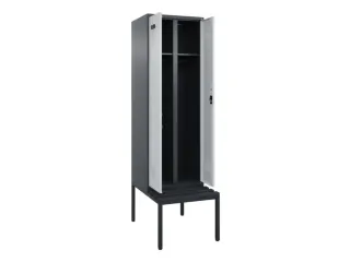 locker met bank,voor scheiding van kleding,HxBxD 2120x600x815mm,2vak - 1