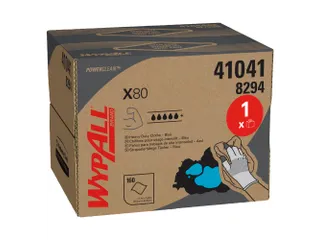 Reinigingsdoek WypAll X80 dispenserdoos 1-laags 160 vel blauw 8294 - 1