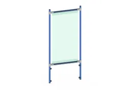 anti-speekselscherm,pvc-folie,glashelder,frame staal RAL5007