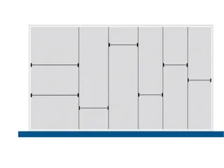 indelingsset,7lengteverdeler 5scheidingsplaten,v. front H 100/125mm - 3