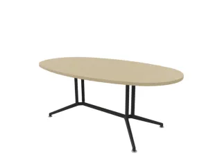 vergadertafel,HxBxD 740x2000x1100mm,ovaal,V-vormonderstel donkergrijs - 1
