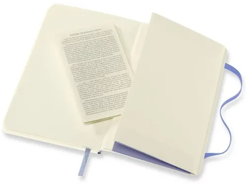 Notitieboek Moleskine pocket 90x140mm blanco soft cover hydrangea blue