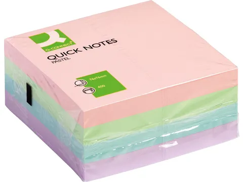 Quick Notes Memoblaadjes Pastel 76x76mm Blok 400 Vel Assorti