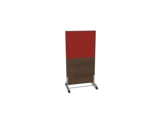 scheidingswand,HxB 1545x800mm,NV bruin hickory,BN4011-rood - 1