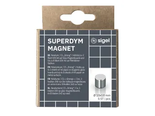 Magneten Sigel voor glasbord set 5stuks zilverkleurig 10x10x10mm - 8