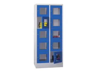 lockerkast,HxBxD 1850x800x500mm,2x5vakken,RAL7035,front RAL5010 - 2