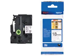 Labeltape Brother P-touch TZe-N241 ongelamineerd 18mm zwart op wit