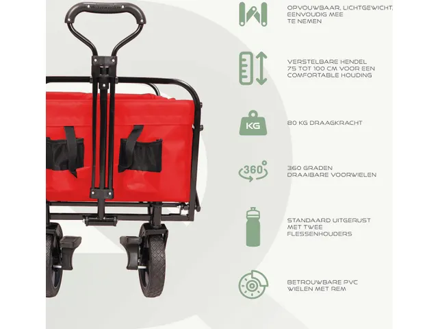 Bolderkar Opvouwbaar Rood