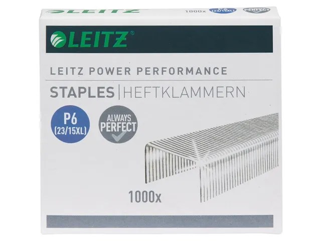 Agrafes Leitz 23/15 XL galvanisé 1000 Pcs